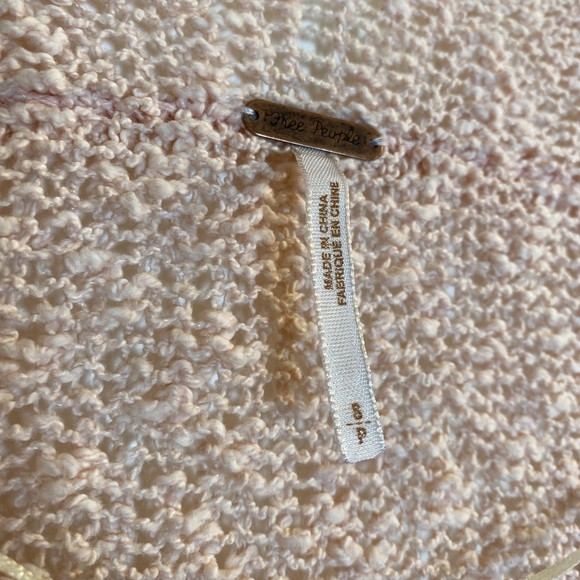 Free People Pink Oversized Open Knit Tunic Dress, Short Sleeves, Size Small - Picture 6 of 8